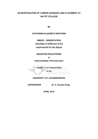 An investigation of career guidance and placement at an FET college