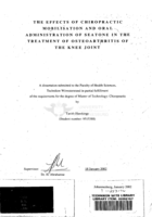 The effects of chiropractic mobilisation and oral administration of Seatone in the treatment of osteoarthritis of the knee joint