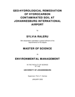 Geo-hydrological remediation of hydrocarbon contaminated soil at Johannesburg International Airport