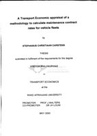 A transport economic appraisal of a methodology to calculate maintenance contract rates for vehicle fleets
