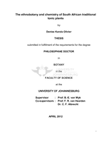 The ethnobotany and chemistry of South African traditional tonic plants