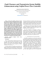 Fault clearance and transmission system stability enhancement using unified power flow controller