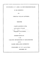 Selfgelding as 'n aspek van bestuurskommunikasie in die onderwys