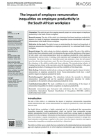 The impact of employee remuneration inequalities on employee productivity in the South African workplace