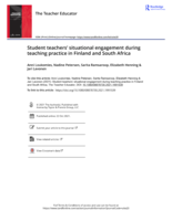 Student teachers' situational engagement during teaching practice in Finland and South Africa