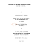 Strategies for retaining adolescent foster children in school
