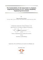 The sustainability of life cycle costs in a systems engineering process of a 21st century reliability engineering environment