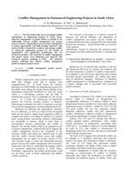 Conflict management in outsourced engineering projects in South Africa