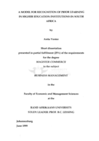 A model for recognition of prior learning in higher education institutions in South Africa