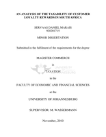 An analysis of the taxability of customer loyalty rewards in South Africa