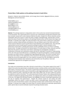 Protest blues : public opinion on the policing of protest in South Africa