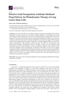 Effective gold nanoparticle-antibody-mediated drug delivery for photodynamic therapy of lung cancer stem cells