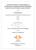 An investigation into the management of geographically dispersed (virtual) engineering teams in the South African railway industry