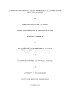 An investigation of international environmental tax practices in selected countries
