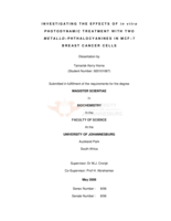 Investigating the effects of in vitro photodynamic treatment with two metallo-phthalocyanines in MCF-7 breast cancer cells