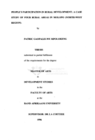 People's participation in rural development : a case study of four rural areas in Molopo (North-West Region)