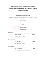 The efficacy of the homeopathic remedy Discus Compositum®  in the treatment of lumbar facet syndrome