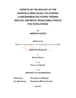 Aspects of the biology of the bushveld smallscale yellowfish (Labeobarbus polylepis): feeding biology and metal bioaccumulation in five populations