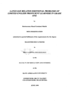 Language related emotional problems of limited English proficient learners in grade one