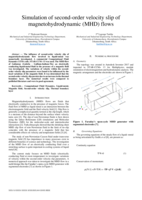 Simulation of second-order velocity slip of magnetohydrodynamic (MHD) flows