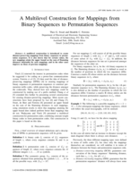 A multilevel construction for mappings from binary sequences to permutation sequences