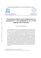 Measurement of the jet mass in high transverse momentum 𝒁(→𝒃𝒃)𝜸 production at √𝒔 = 13 TeV using the ATLAS detector