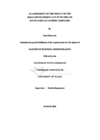 An assessment of the impact of the Skills Development Act (97 of 1998) on South African courier companies