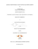 Causes of absenteeism at a South African gold mining company