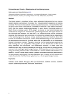 Partnerships and parents:  relationships in tutorial programmes