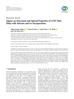 Impact on structural and optical properties of CZTS thin films with solvents and Ge Incorporation