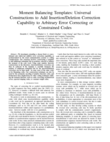 Moment balancing templates: Universal constructions to add insertion/deletion correction capability to arbitrary error correcting or constrained codes