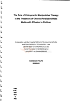 The role of chiropractic manipulative therapy in the treatment of chronic/persistent Otitis media with effusion in children
