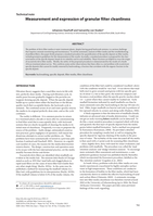 Measurement and expression of granular filter cleanliness