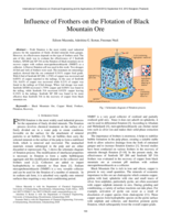 Influence of frothers on the flotation of black mountain ore