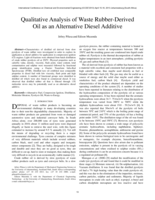 Qualitative analysis of waste rubber-derived oil as an alternative diesel additive