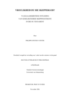 Vroulikheid by die Skeppergod?: 'n liggaamskritiese ontleiding van geselekteerde skeppingstekste in die Ou Testament
