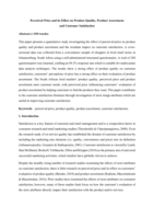 Perceived price and its effect on product quality, product assortment and customer satisfaction