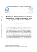 Performance of missing transverse momentum reconstruction with the ATLAS detector using proton–proton collisions at p s = 13 TeV