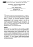 Employees’ perceptions of food waste management in hotels