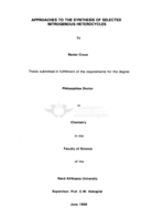 Approaches to the synthesis of selected nitrogenous heterocycles