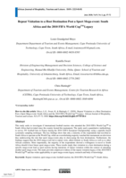 Repeat visitation to a host destination post a Sport Mega-event : South Africa and the 2010 FIFA World CupTM Legacy