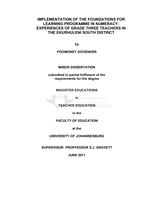 Implementation of the foundations for learning programme in numeracy: experiences of grade three teachers in the Ekurhuleni South District