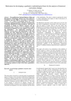 Motivation for developing a qualitative methodological basis for the analysis of historical curriculum changes