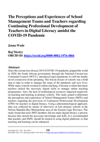 The perceptions and experiences of School Management Teams and teachers regarding continuing professional development of teachers in Digital Literacy amidst the COVID-19 Pandemic