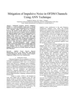 Mitigation of impulsive noise in OFDM channels using ANN technique