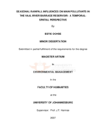 Seasonal rainfall influences on main pollutants in the Vaal River barrage reservoir: a temporal-spatial perspective
