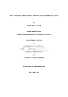 Best assessment practice on a translated intelligence test