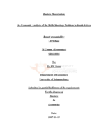 An economic analysis of the skills shortage problem in South Africa