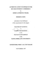 Authentication techniques for secure Internet commerce