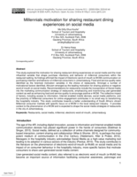 Millennials motivation for sharing restaurant dining experiences on social media